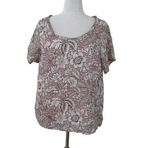 C&C California Floral Linen Blouse - Size 1X - NWT